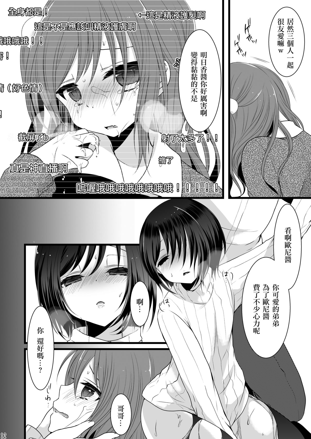 (C87) [まいすぺ5cm (まれお)] 乱交男の娘×兄弟丼ナマ放送 [中国翻訳]