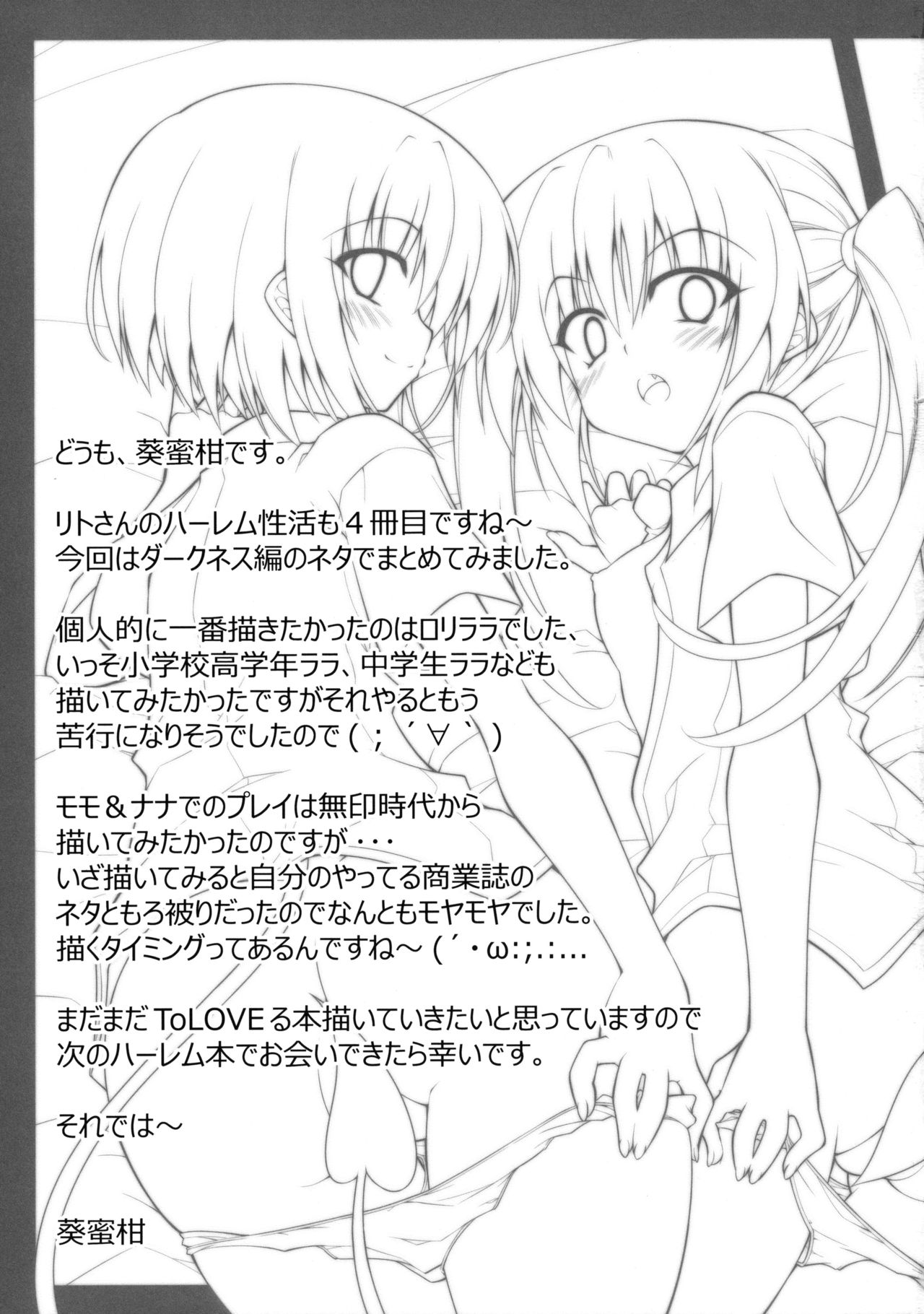(C90) [BBG (葵蜜柑)] リトさんのハーレム性活4 (ToLOVEる ダークネス) [英訳]