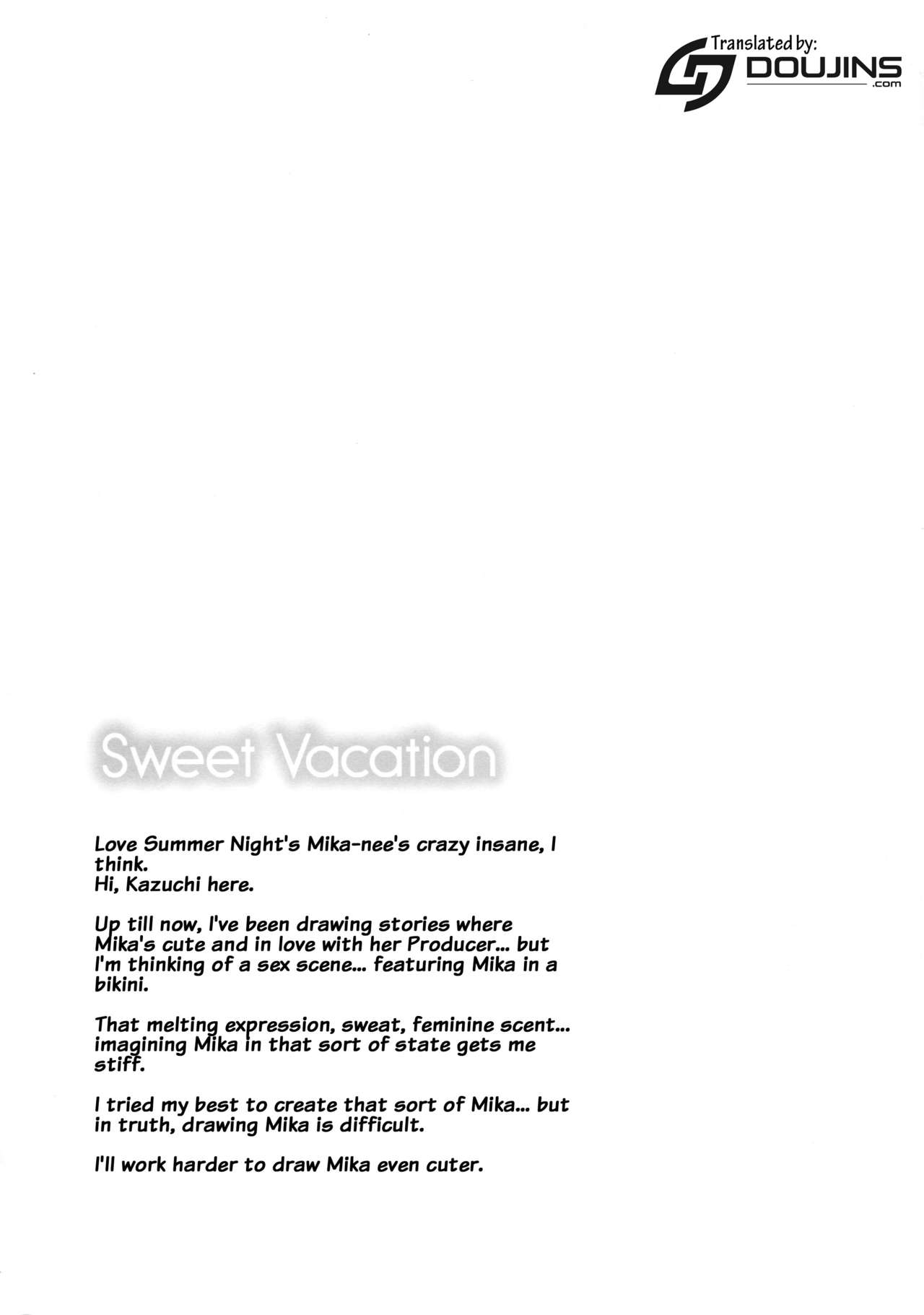 (C88) [SWEET AVENUE (カヅチ)] Sweet Vacation (アイドルマスター シンデレラガールズ) [英訳]