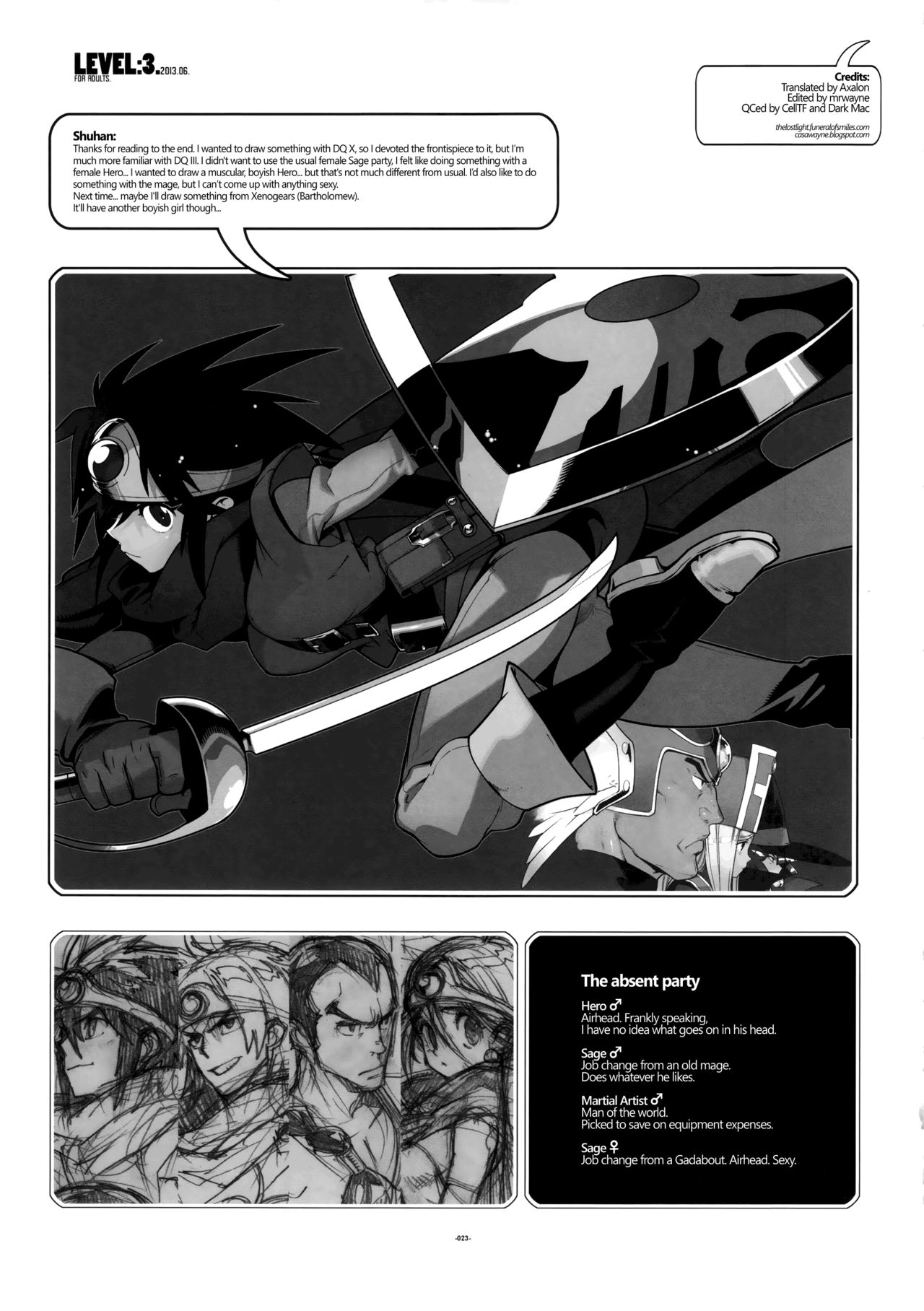 (サンクリ60) [刑法第60条／HF. (主犯)] LEVEL：3. (ドラゴンクエストIII) [英訳]
