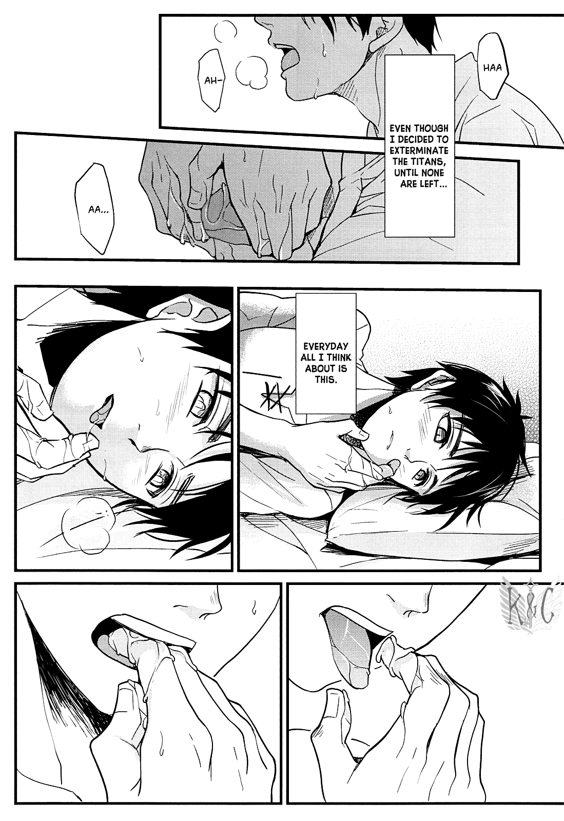 [短足屋 (K猫)] 妄想症 (進撃の巨人) [英訳]
