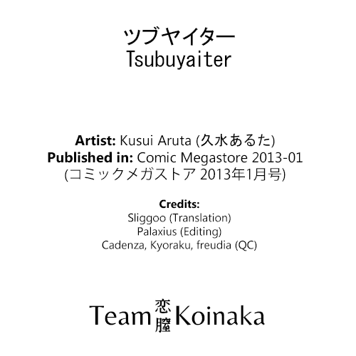 [久水あるた] ツブヤイター (コミックメガストア 2013年1月号) [英訳]