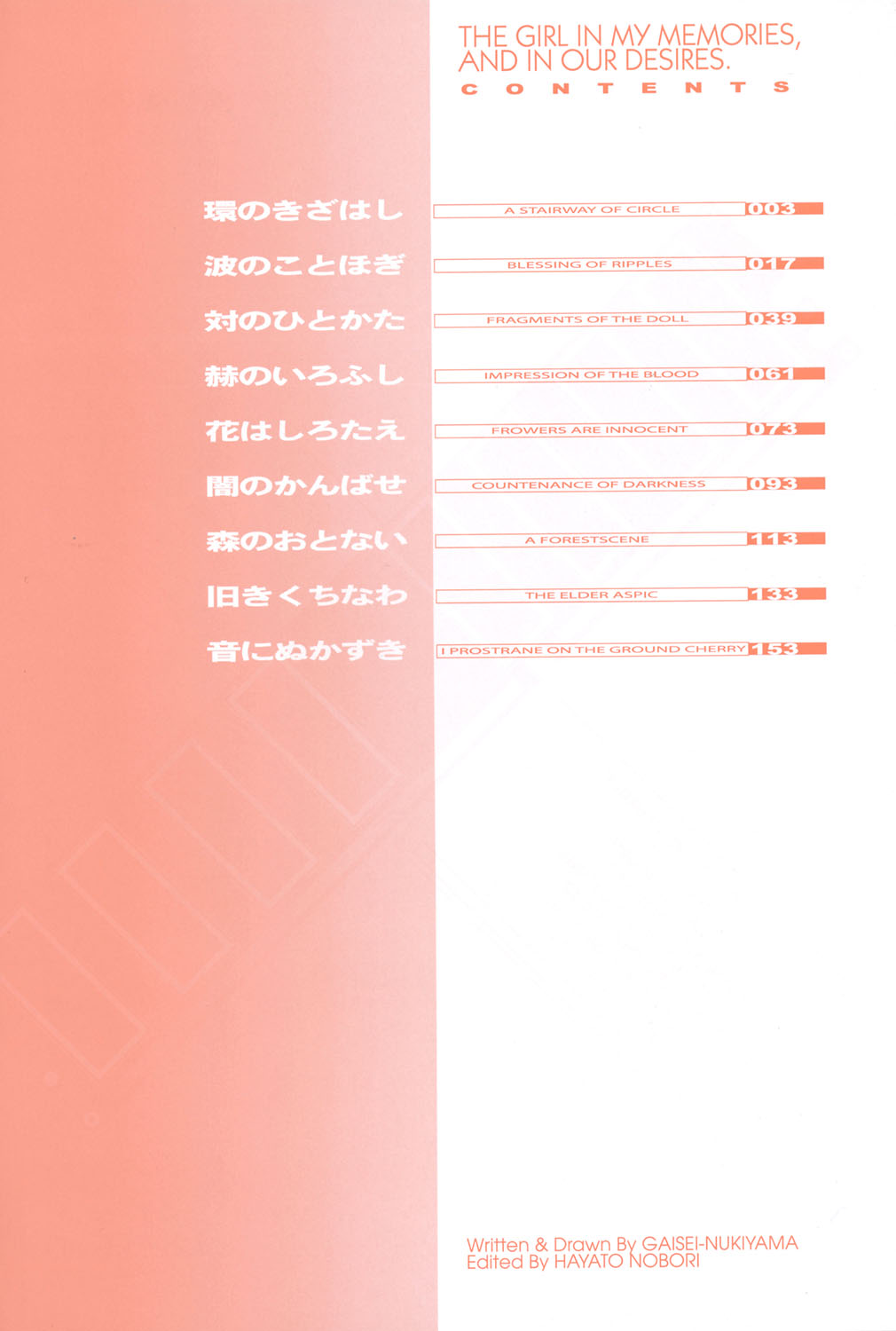 [ぬきやまがいせい] しょうじょ、くなぎ、きおく [DL版]