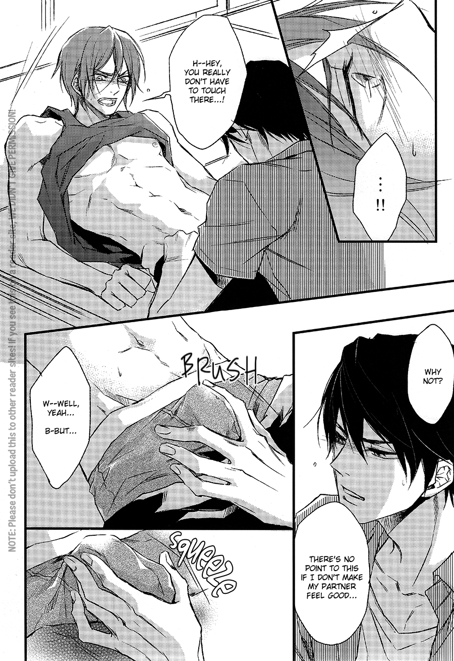 [オシノビー (山田パピコ)] 気まずいお泊り。 (Free!) [英訳]