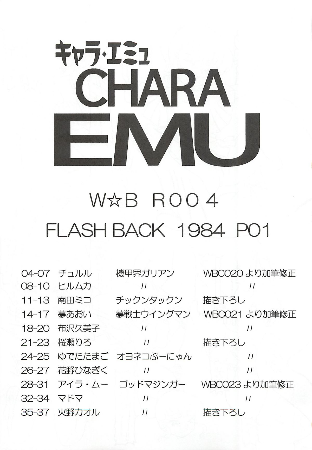 (C76) [だきまくま, 人外魔境倶楽部 (WING☆BIRD)] キャラエミュ W☆BR006 FLASH BACK1984 P02 (よろず)
