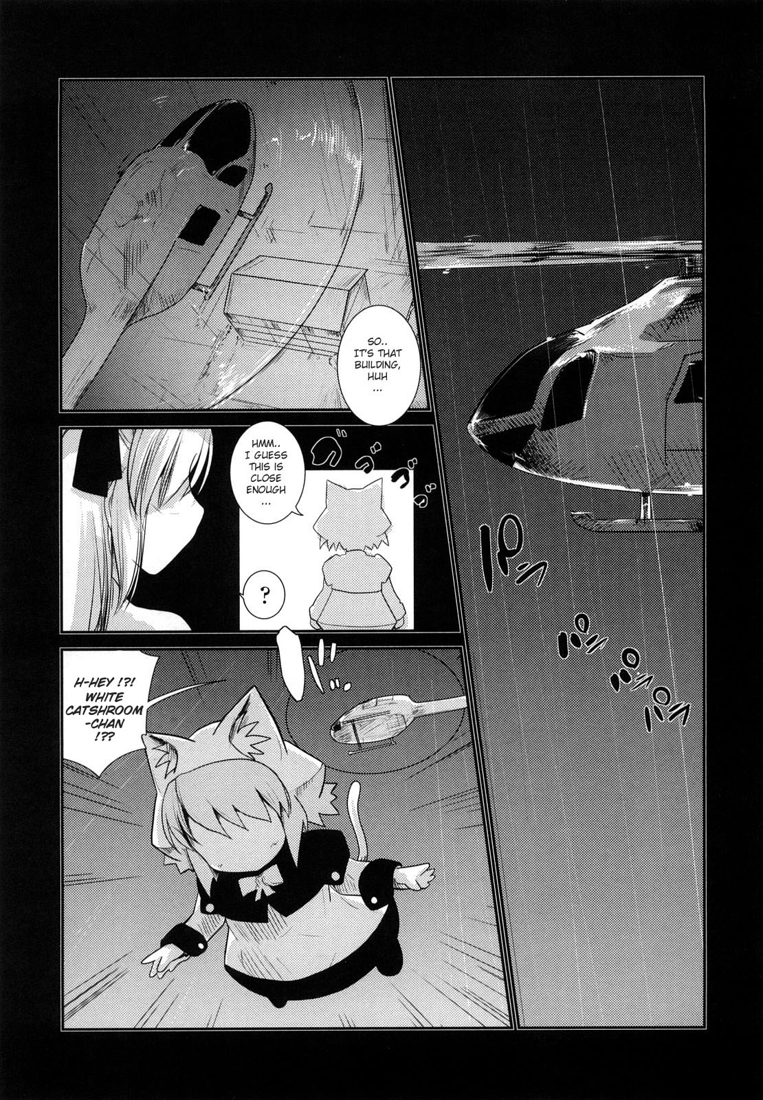 [にびなも凸面体] ネコキノと雨の町 [英訳]
