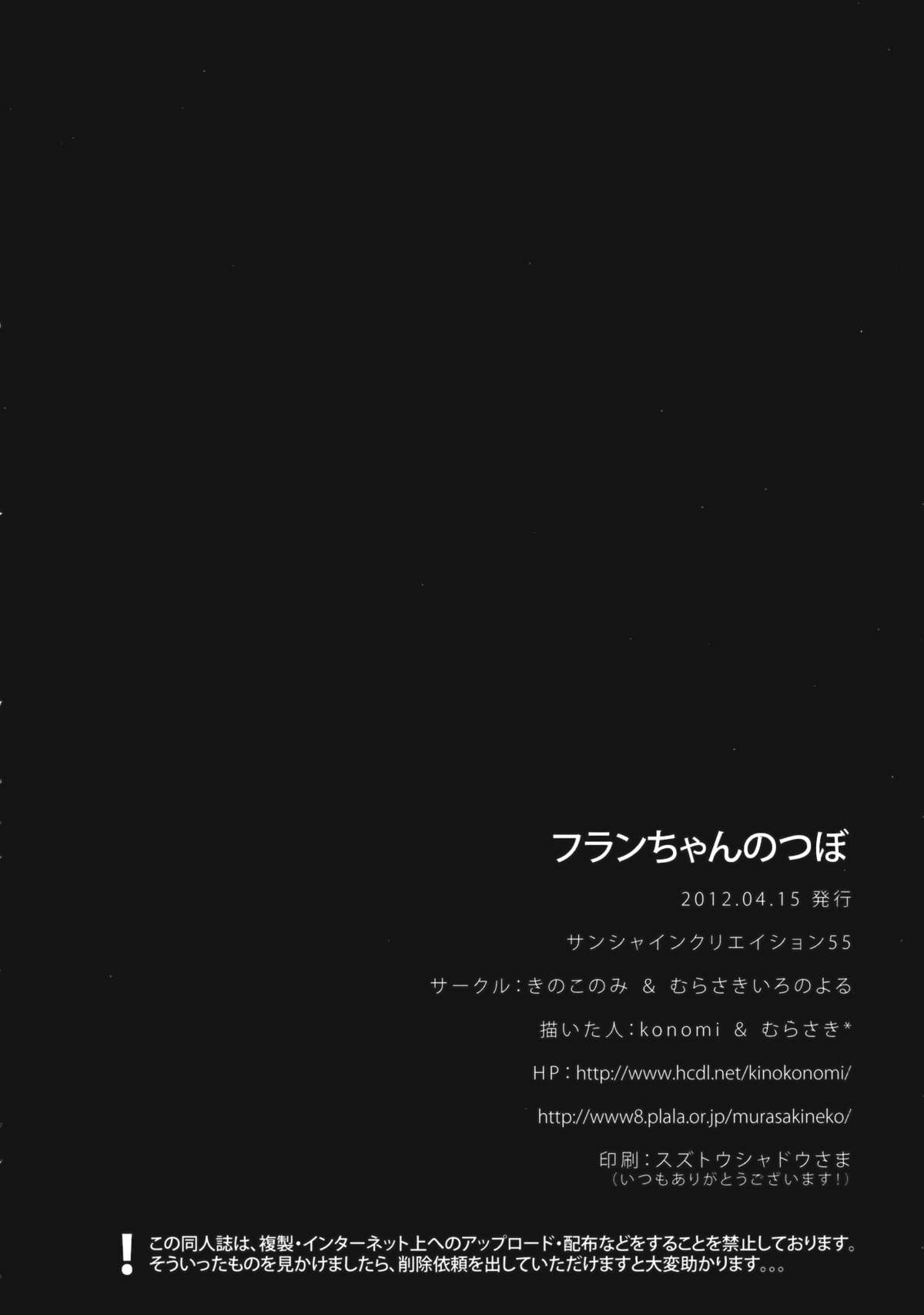 (サンクリ55) [きのこのみ×むらさきいろのよる (konomi, むらさき)] フランちゃんのつぼ (東方Project)