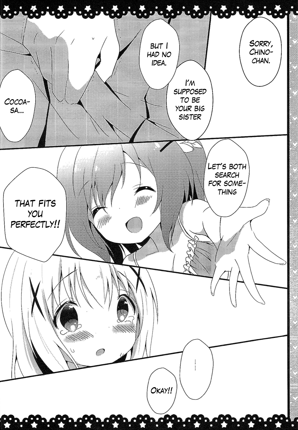 (COMIC1☆10) [あめうさぎ (飴玉コン)] チノちゃんブラつけてないの!? (ご注文はうさぎですか?) [英訳]