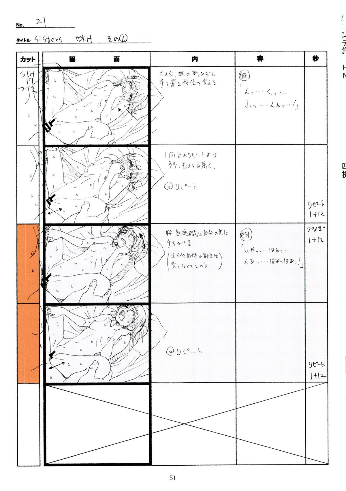 SISTERS-夏の西郷のHi-Hシーン全部絵コンテ