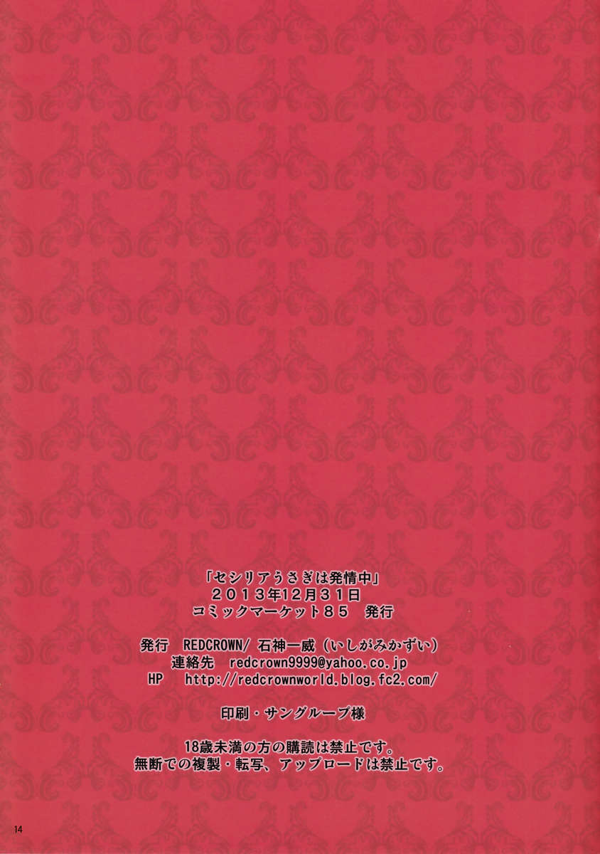 セシリアうさぎは初庄中