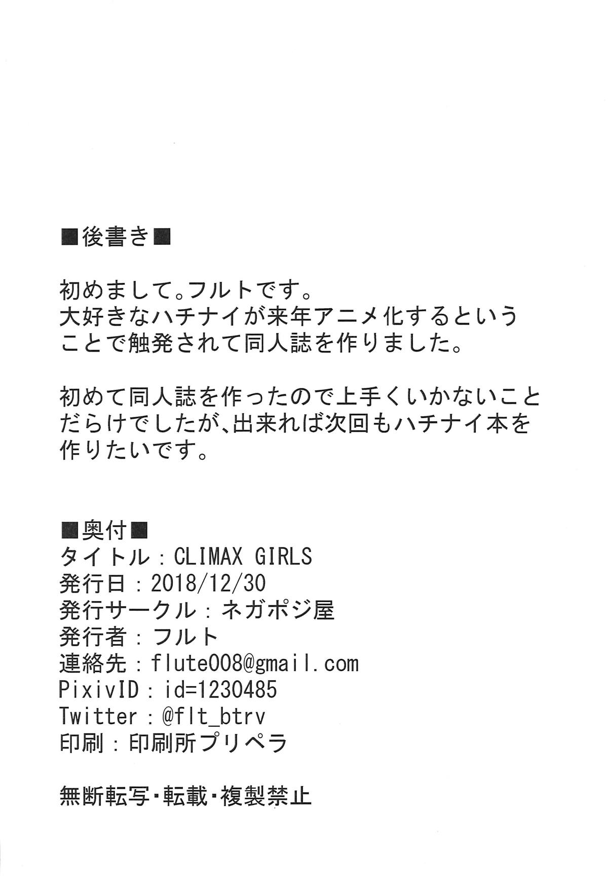 (C95) [ネガポジ屋 (フルト)] CLIMAX GIRLS (八月のシンデレラナイン)