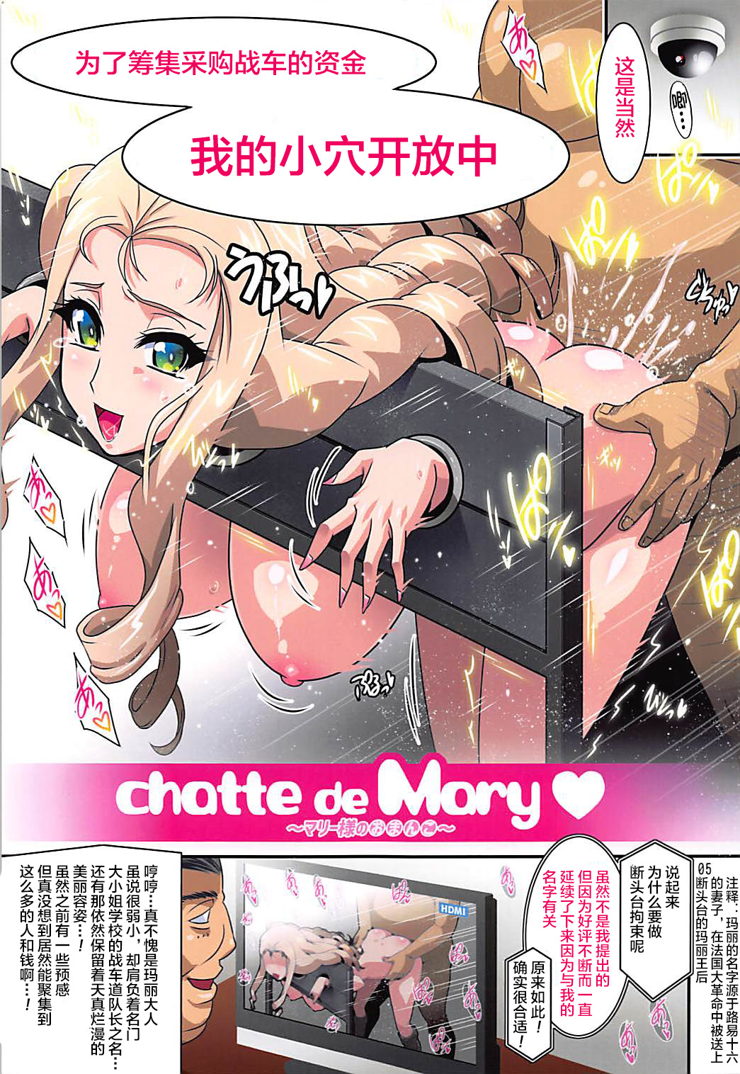 (COMIC1☆13) [スタジオみずよーかん (東戸塚らいすた)] chatte de Mary ～マリー様の●●●●～ (ガールズ&パンツァー) [中国翻訳]