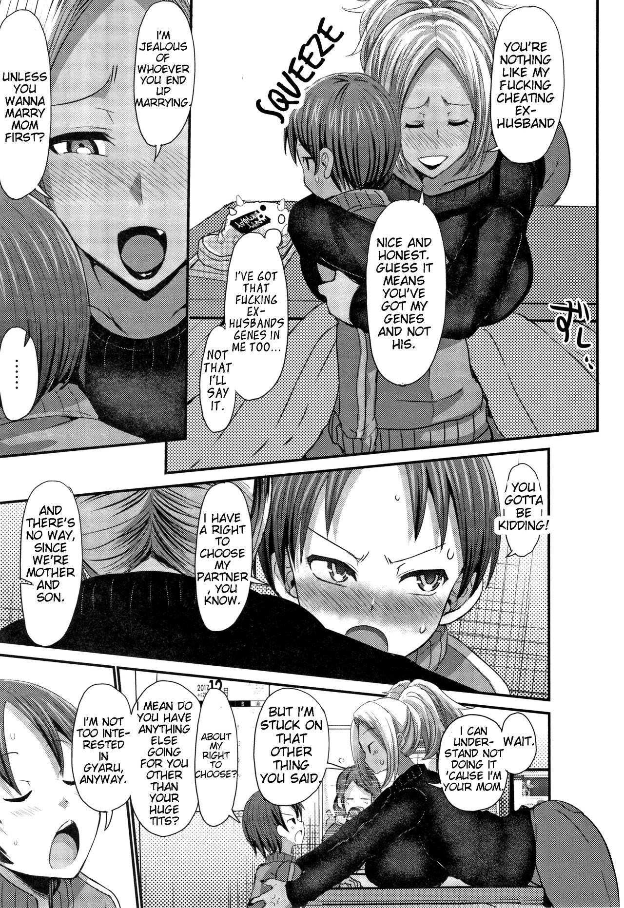 [ぶーちゃん] 巨乳ギャルママはやさしい息子に嫁ぎたい! (褐色卑猥乳女) [英訳]
