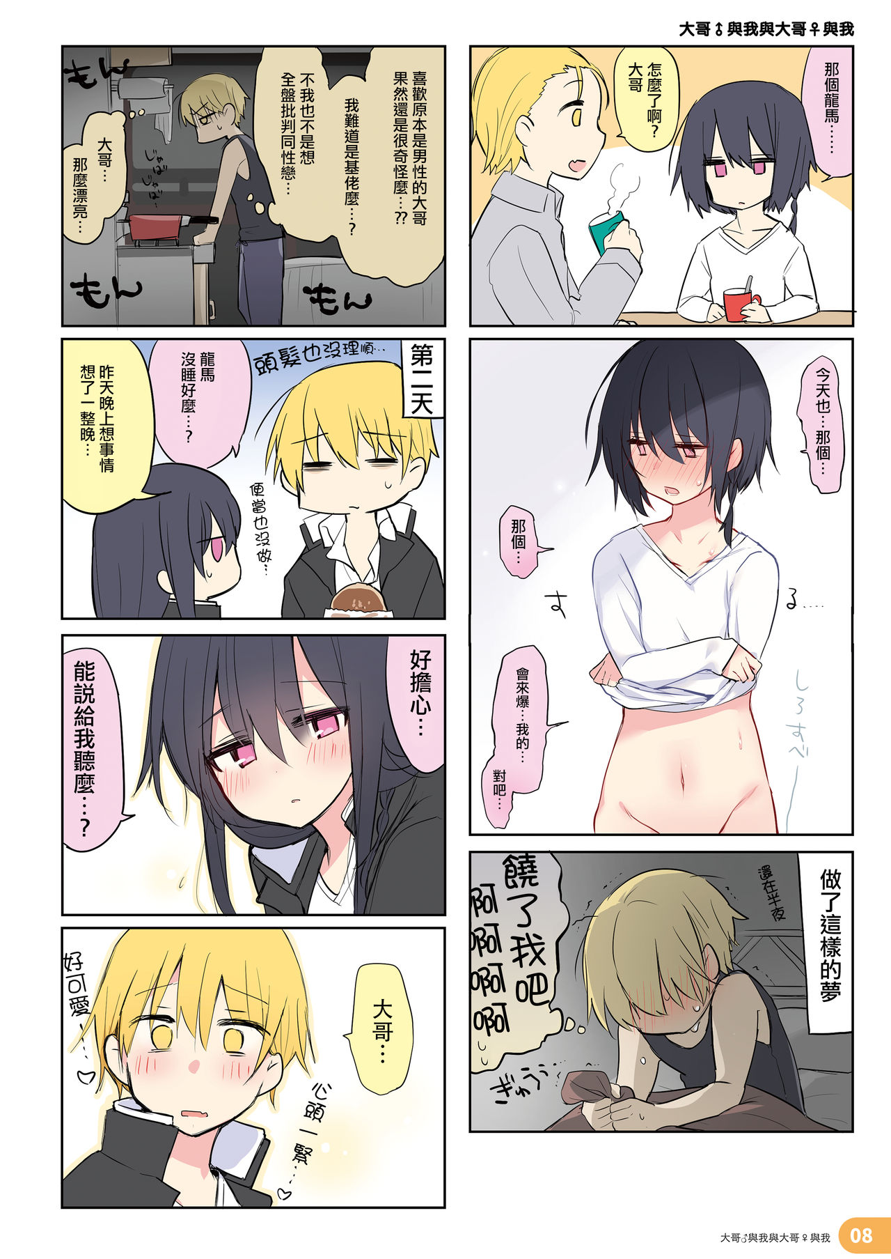 (C97) [中性まふまん♀ (栗餅ちづる)] らくがき4コマ アニキと俺と ツイッター再録本 [中国翻訳]