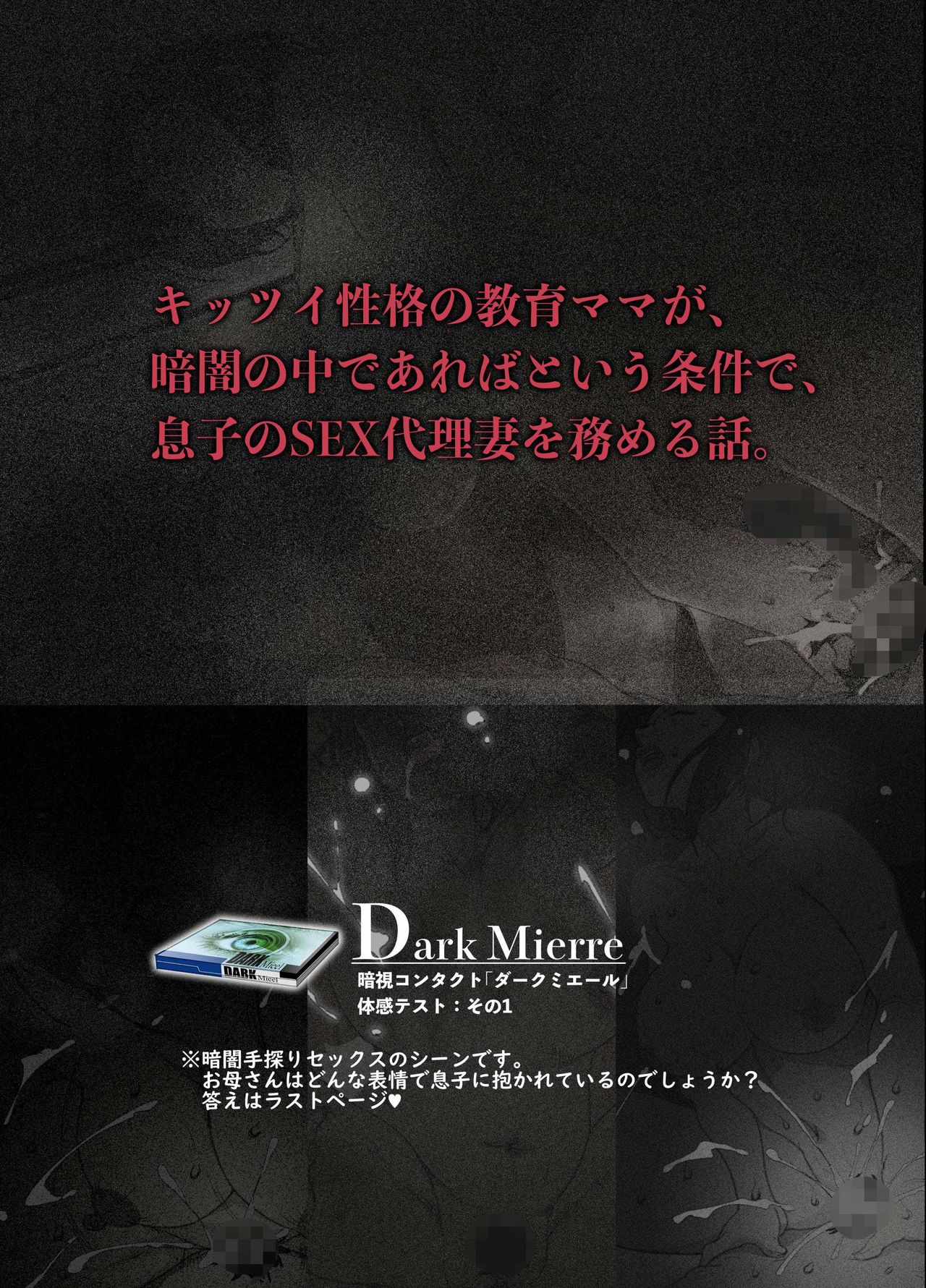 [JUNKセンター亀横ビル / SAYA PRODUCTS] きっつい性格の教育ママが、受験期のみ暗闇の中のみという条件で息子のセックス代理妻を務める話。