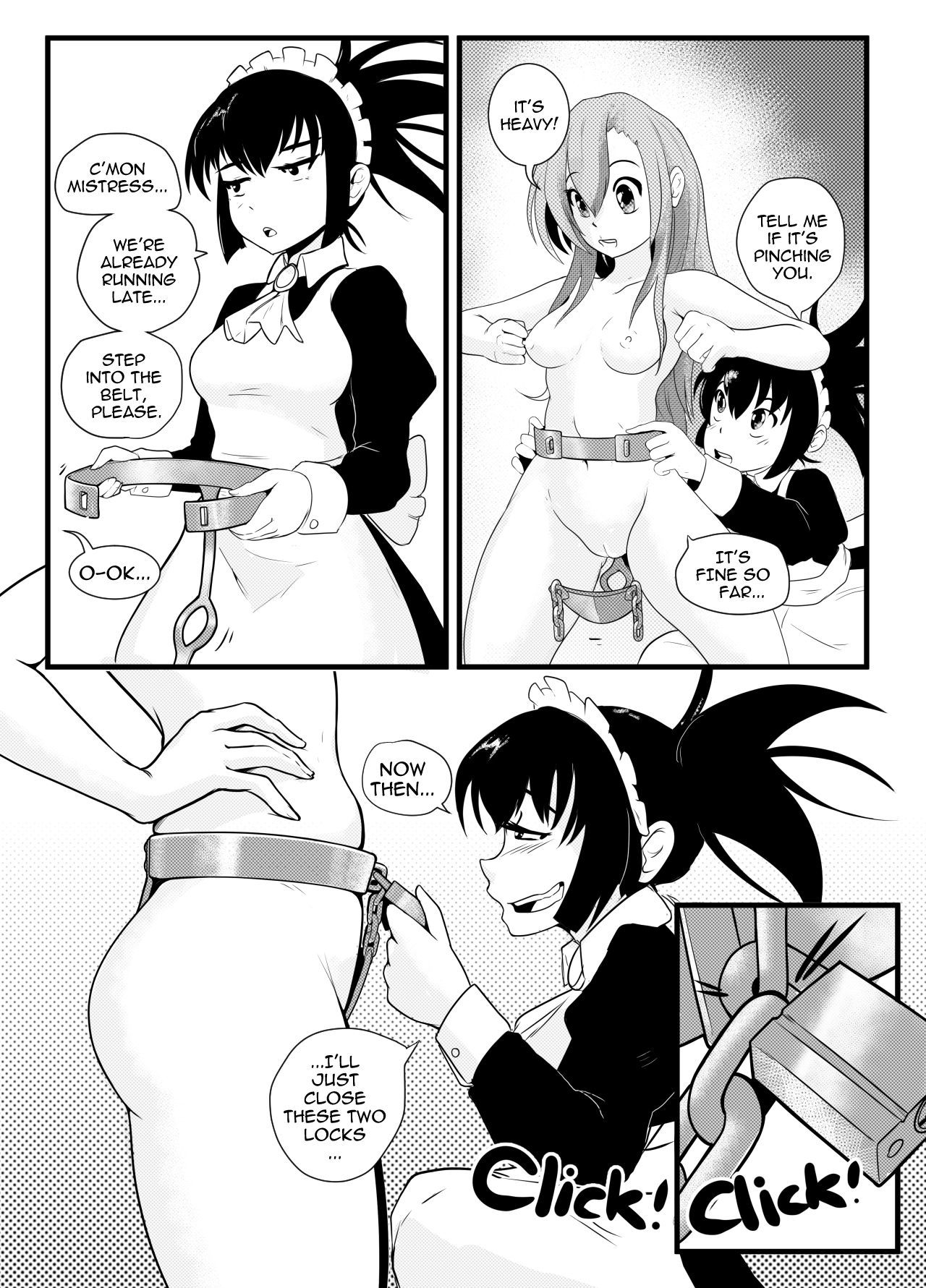 私はメイドに自慰行為をされていて、彼女は貞操帯に私を閉じ込めました！