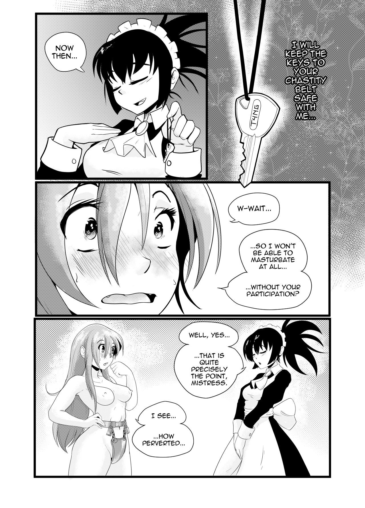 私はメイドに自慰行為をされていて、彼女は貞操帯に私を閉じ込めました！