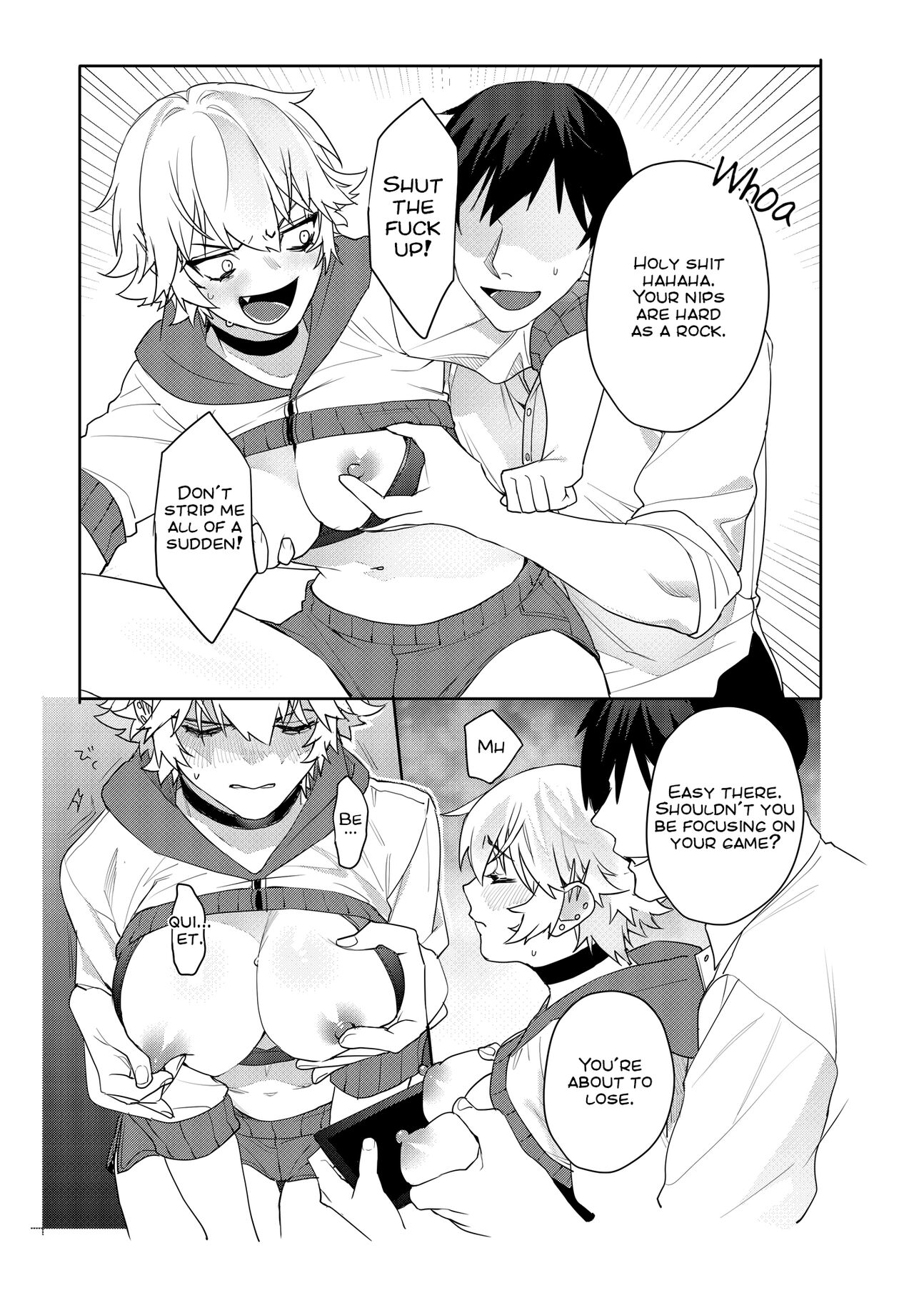 [おしゃぶり天国(ししゃも)] ゲーマー彼女のおっぱい揉んでみた結果・・・ [英訳]