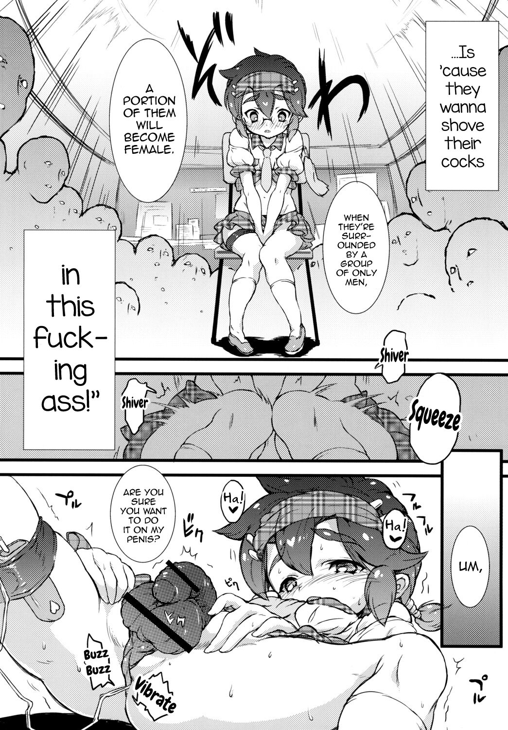 (ふたけっと8) [やよいファンタジーゾーン (おばたやよい)] 男子校の女装オナペット どんちゃん、がんばる! [英訳]