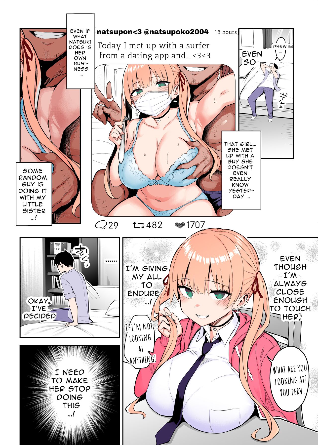 [ゐちぼっち (一宮夕羽)] 元陰キャの巨乳ヤリマン妹がエロすぎて、お兄ちゃんはもう…!! 2 [英訳]