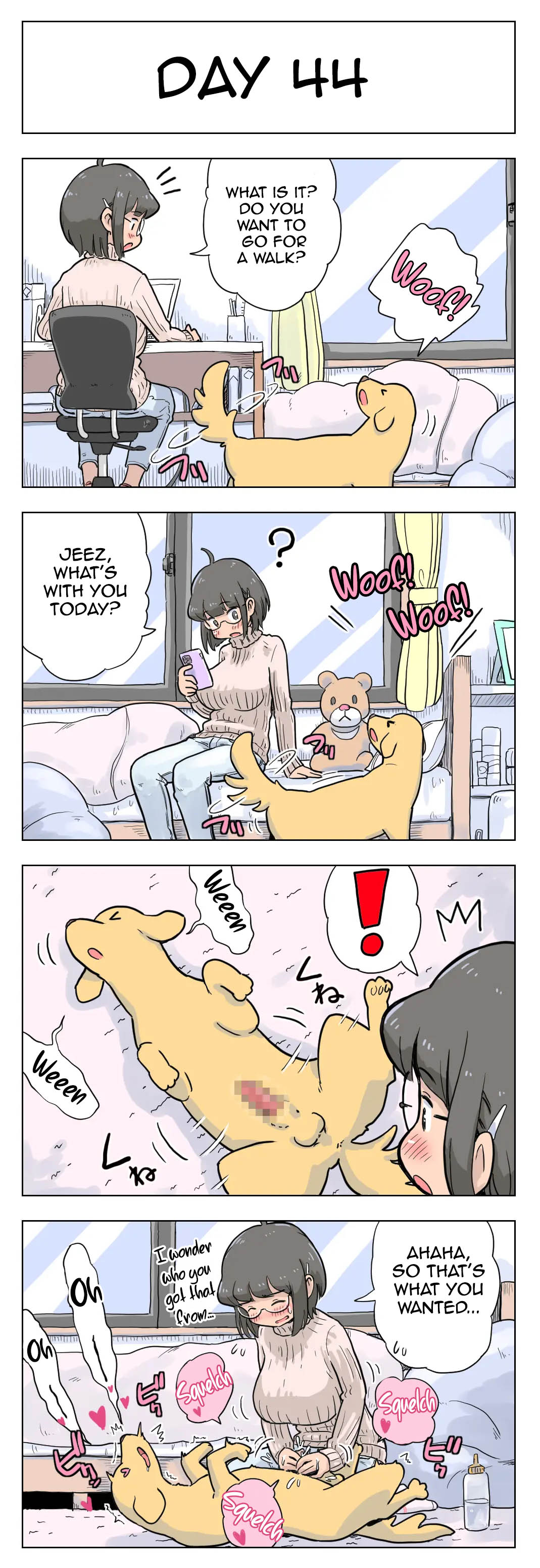 [Lithium] 100日後に愛犬とセックスする地味巨乳メガネちゃん