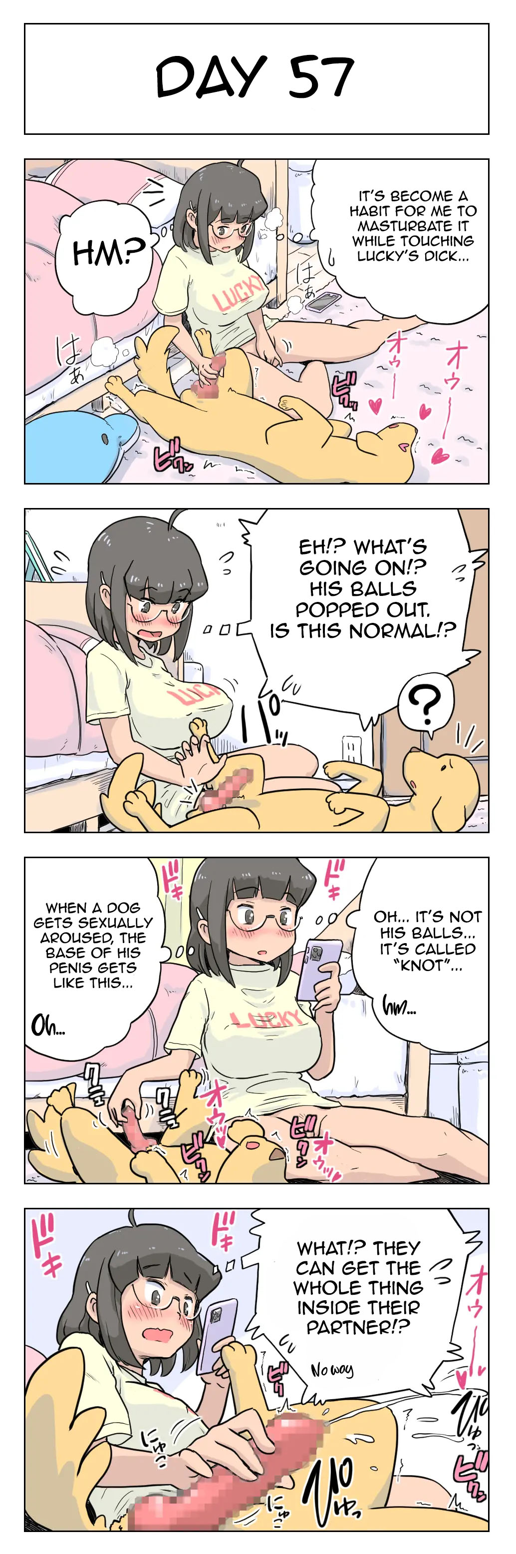 [Lithium] 100日後に愛犬とセックスする地味巨乳メガネちゃん